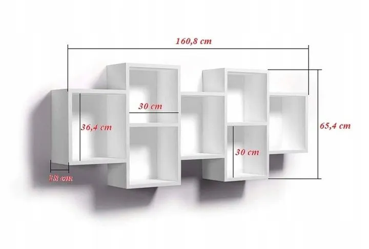 Półka ALESIA 4 dąb sonoma wisząca do salonu | MIRAT. w stylu LOFT kolekcja