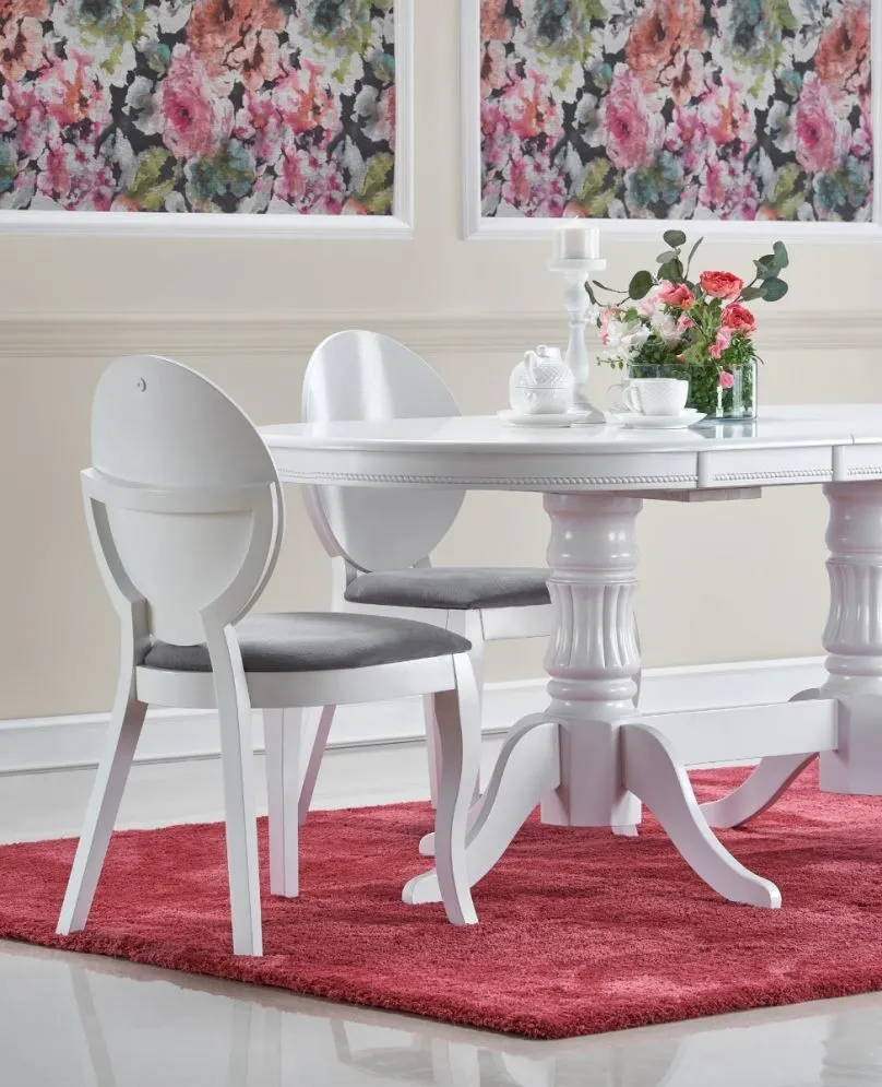 Stół JOSEPH 150(190)x90 biały rozkładany w stylu klasycznym | MIRAT. w stylu KLASYCZNY kolekcja