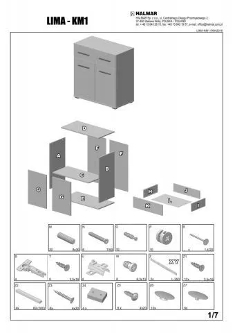 Komoda LIMA KM-1 dąb sonoma/biała do salonu w stylu skandynawskim | MIRAT.  kolekcja LIMA