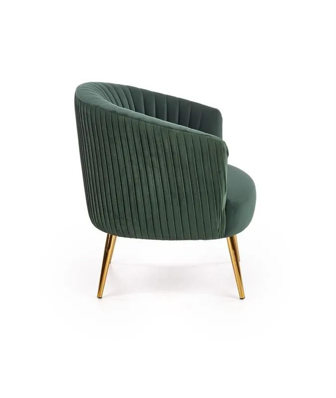 Fotel CROWN ciemno zielony velvet na złotych nóżkach | MIRAT. w stylu GLAMOUR kolekcja