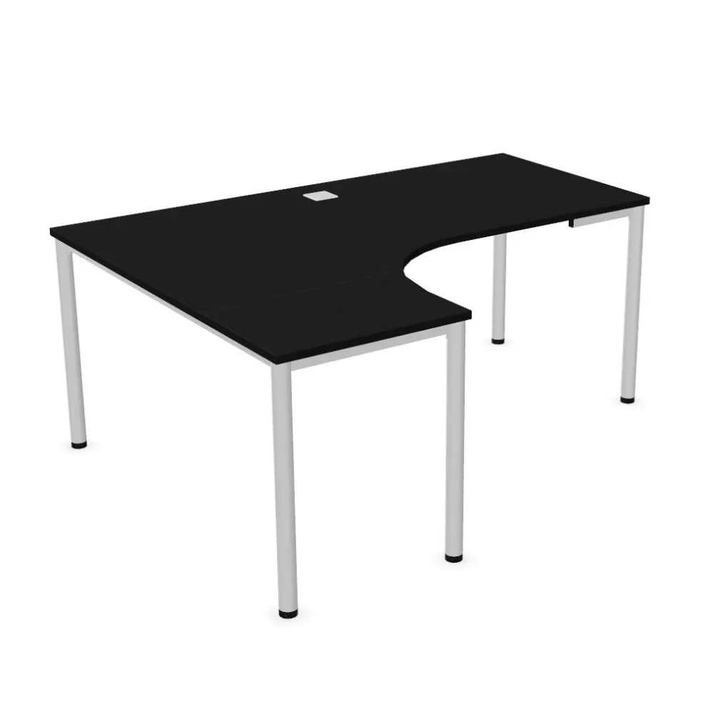 Biurko narożne EASY SPACE I-LEG LS 180x140cm czarne grafitowe I sklep meblowy MIRAT.