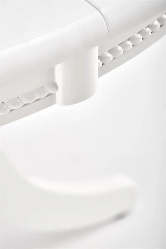 Stół rozkładany WILLIAM biały z ozdobnym stelażem | MIRAT. styl GLAMOUR