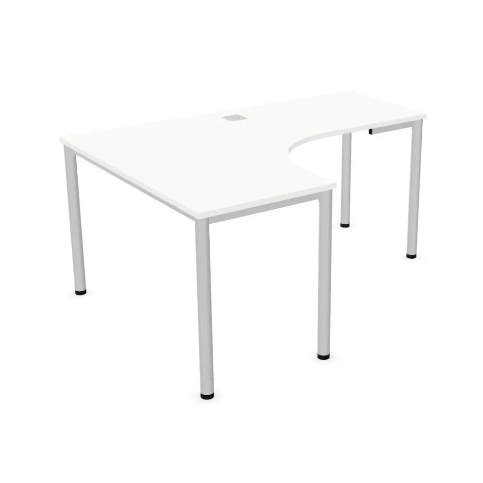 Biurko narożne EASY SPACE I-LEG LS 160x120cm białe duże I sklep meblowy MIRAT.