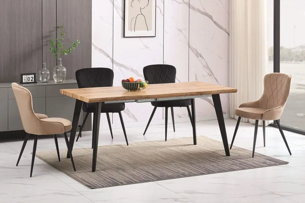 Stół industrialny Fresno 150(210)x90 cm dąb artisan | MIRAT styl LOFT