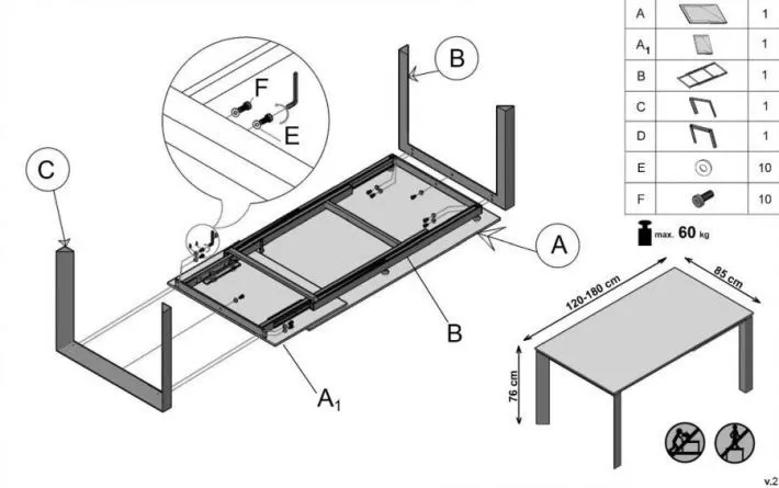 Instrukcja montażu stołu HORIZON