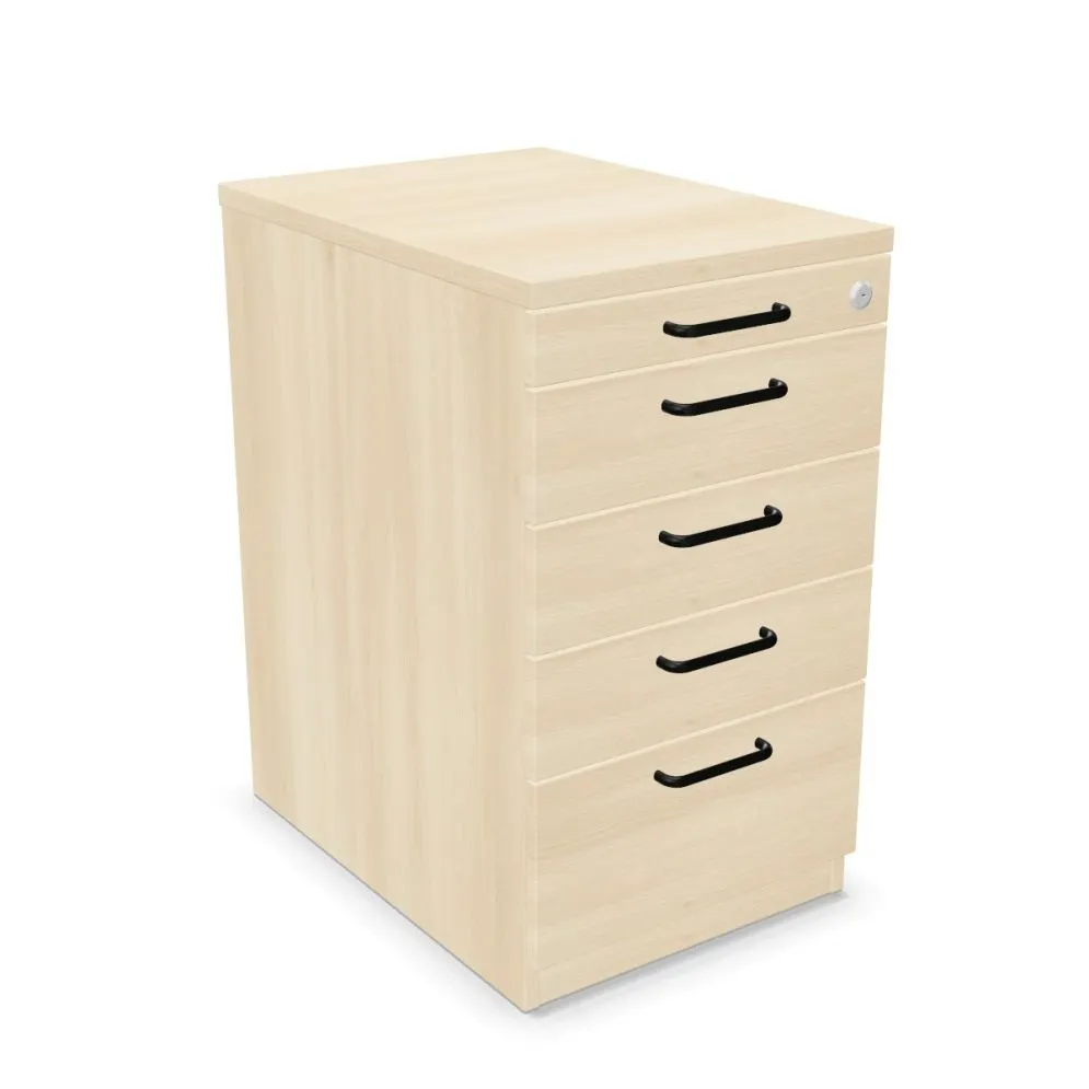 Kontenerek biurowy EASY SPACE 4D PB 43cm akacjowy zamykany I sklep meblowy MIRAT. styl SKANDYNAWSKI