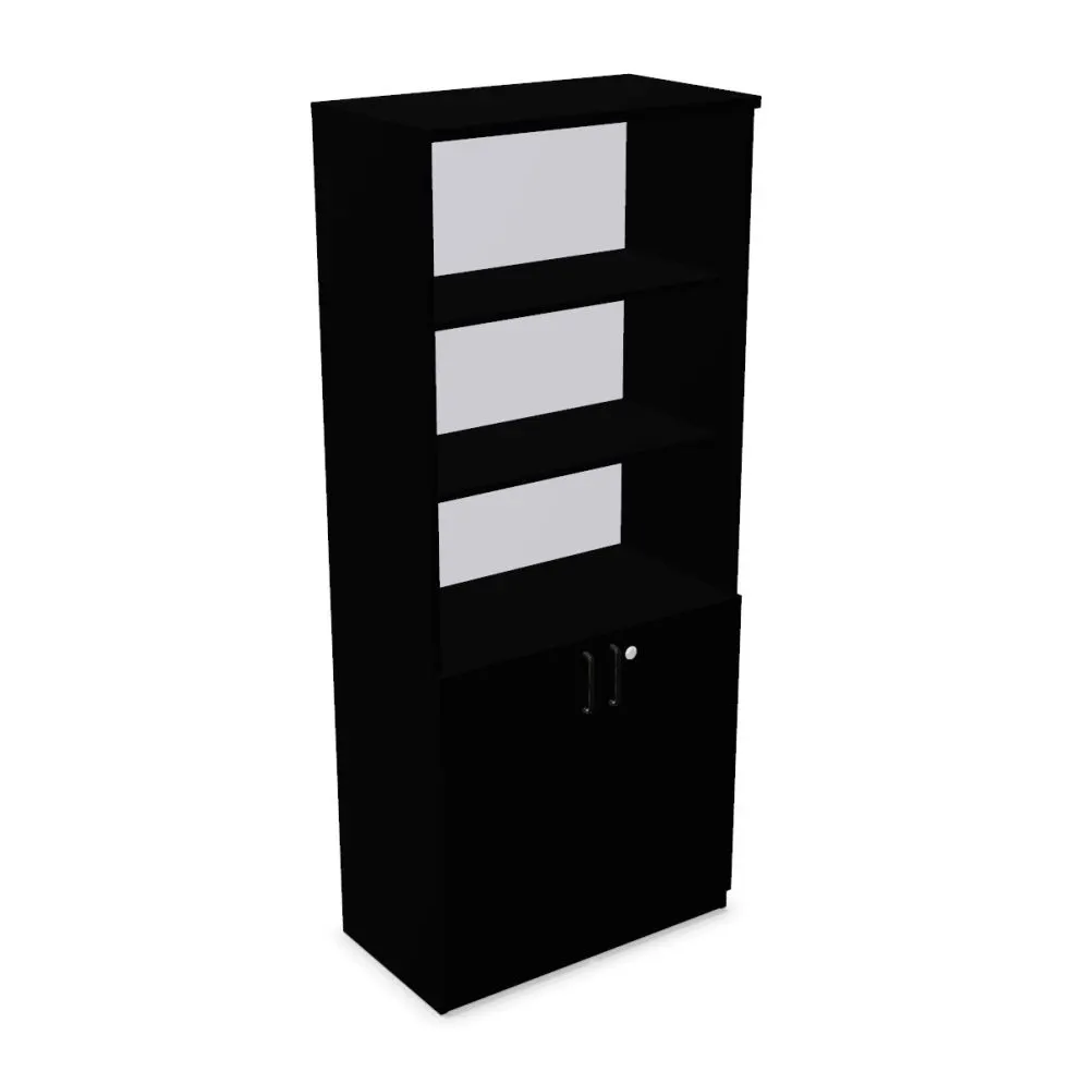 Regał biurowy EASY SPACE CABINET HO 5-OH 80cm czarny zamykany I sklep meblowy MIRAT.