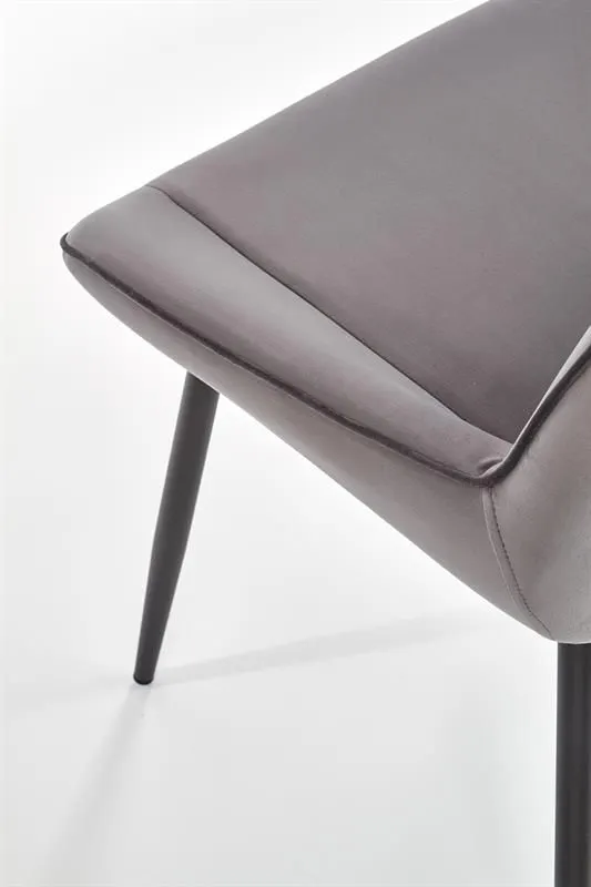 Krzesło K404 VELVET szary tapicerowany z przeszyciami | MIRAT. w stylu kolekcja