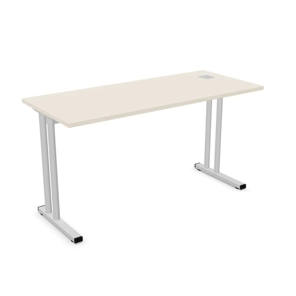 Biurko EASY SPACE C-LEG RC 140x60cm kaszmirowe metalowe I sklep meblowy MIRAT.