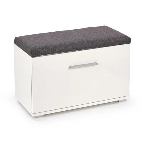 Biała tapicerowana szafka na buty Lima ST-2 Halmar