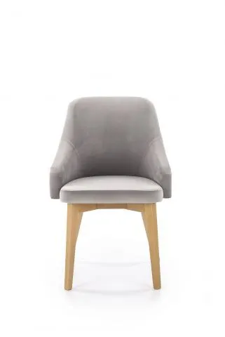 Tapicerowane tkaniną krzesło szare do jadalni TOLEDO 2