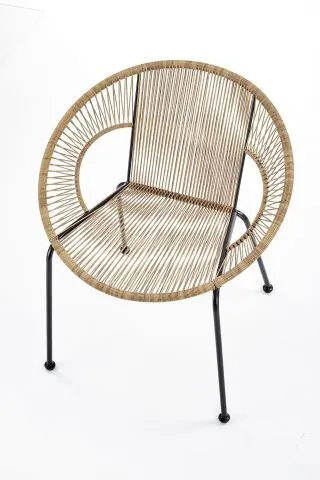 Krzesło BARI rattanowe z metalowymi nogami | MIRAT. w stylu LOFT, VINTAGE kolekcja