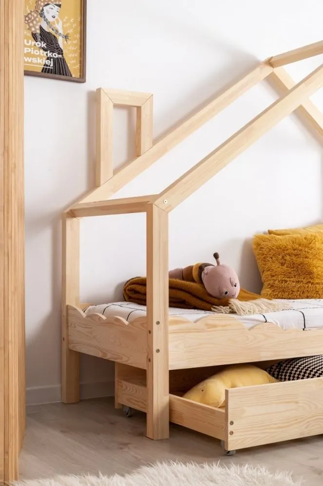 Łóżko dziecięce LUNA D 80x140 sosna polskiej produkcji | MIRAT. w stylu  kolekcja LUNA