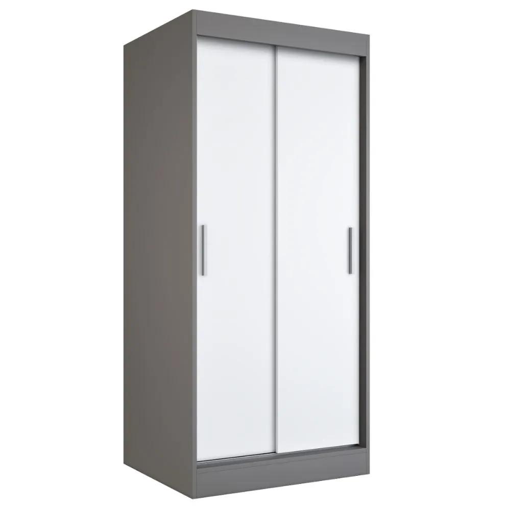 Szafa przesuwna MODUO COMFORT 90 antracyt/biała mat gładka do sypialni | MIRAT. w stylu  kolekcja MODUO COMFORT