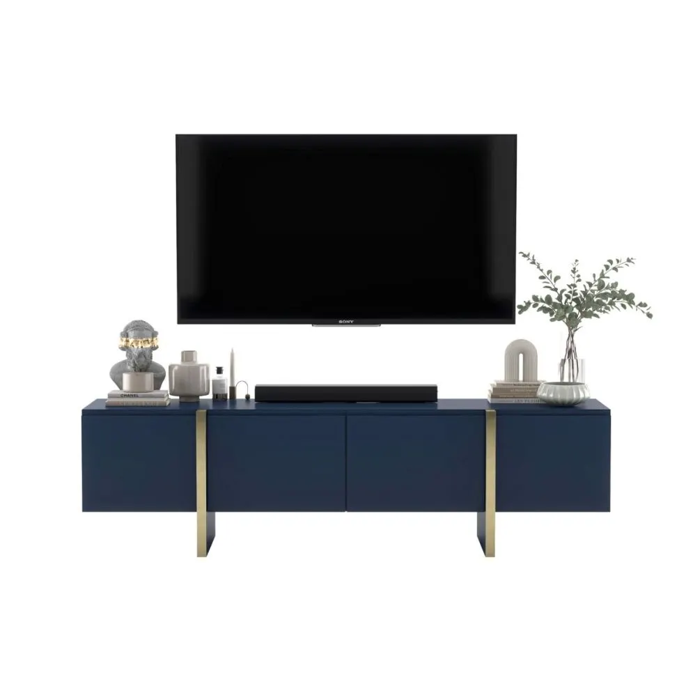 Szafka RTV GRANT 180cm granatowy mat glamour I sklep meblowy MIRAT. styl GLAMOUR