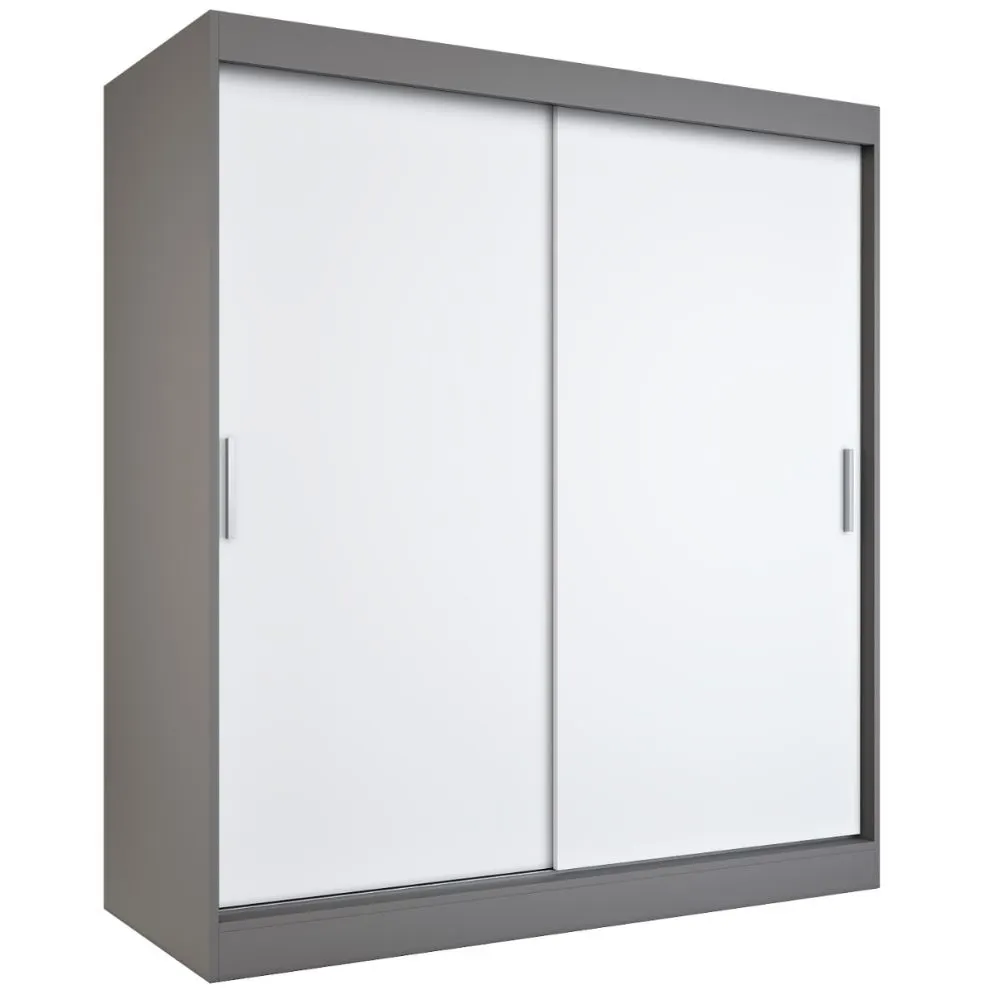 Szafa przesuwna MODUO COMFORT 180 antracyt/biała mat gładka do sypialni | MIRAT.  kolekcja MODUO COMFORT