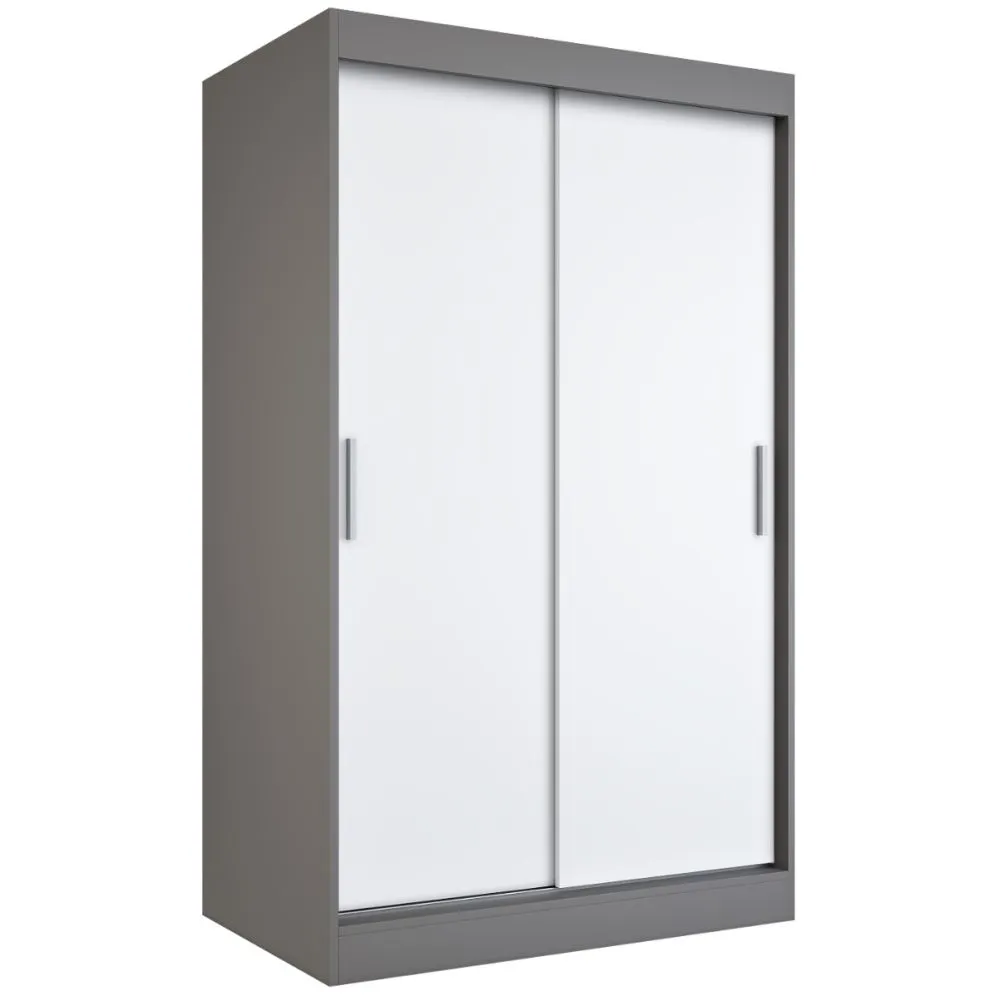 Szafa przesuwna MODUO COMFORT 120 antracyt/biała mat gładka do sypialni | MIRAT. w stylu  kolekcja MODUO COMFORT