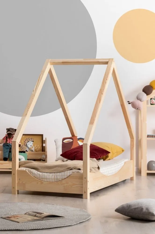 Łóżko dziecięce LOCA E 80x180 sosna domek | MIRAT. w stylu kolekcja LOCA