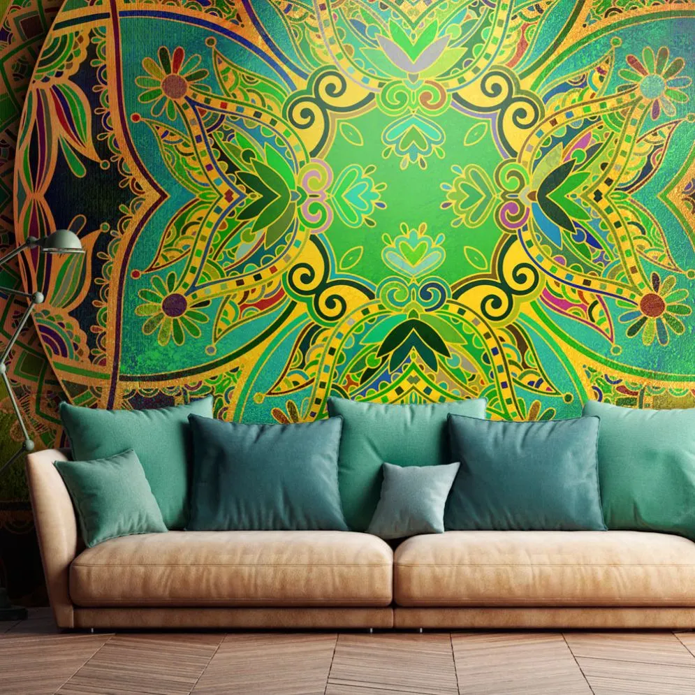 Fototapeta - Mandala  Szmaragdowy fantazja-1