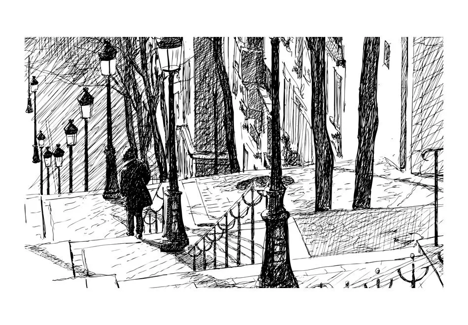 Fototapeta - schody - Montmartre-2