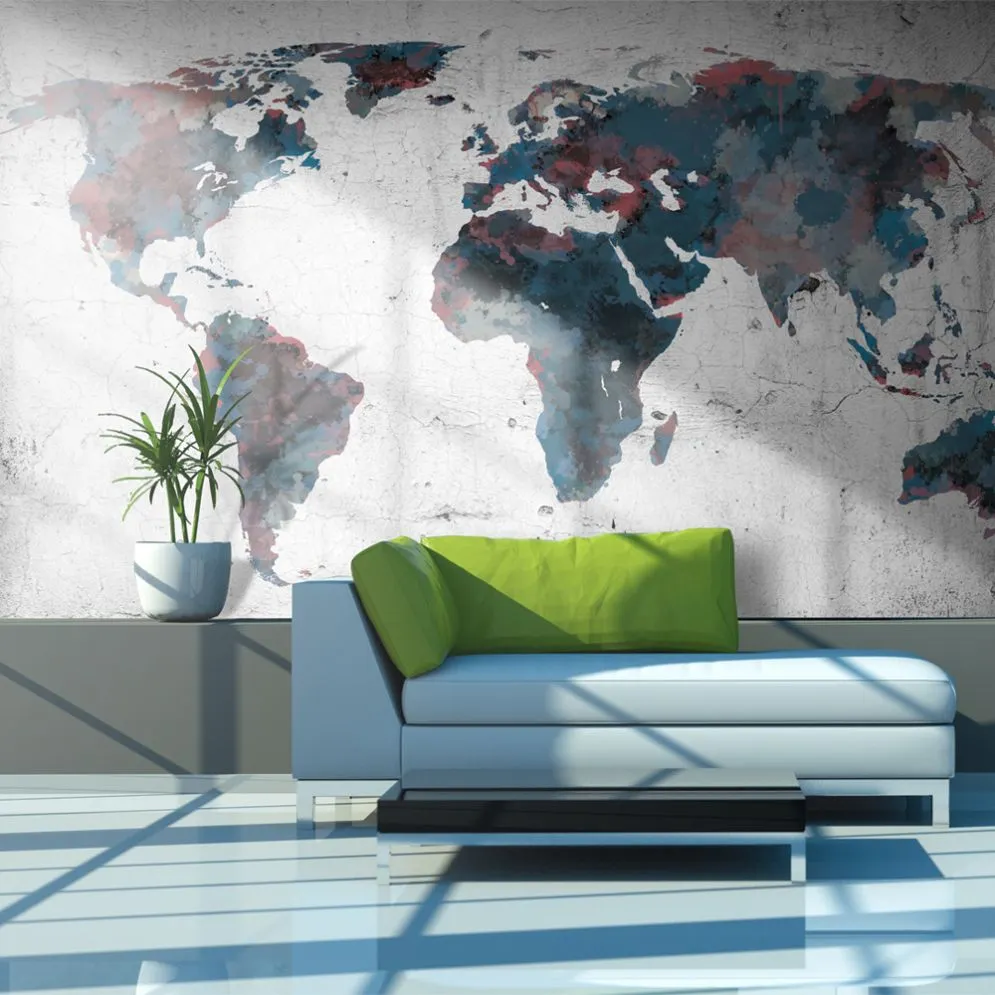 Fototapeta - World map on the wall-1