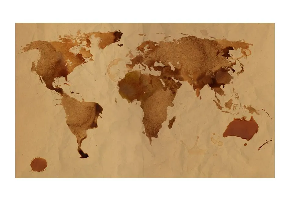 Fototapeta - Herbaciana mapa świata-2