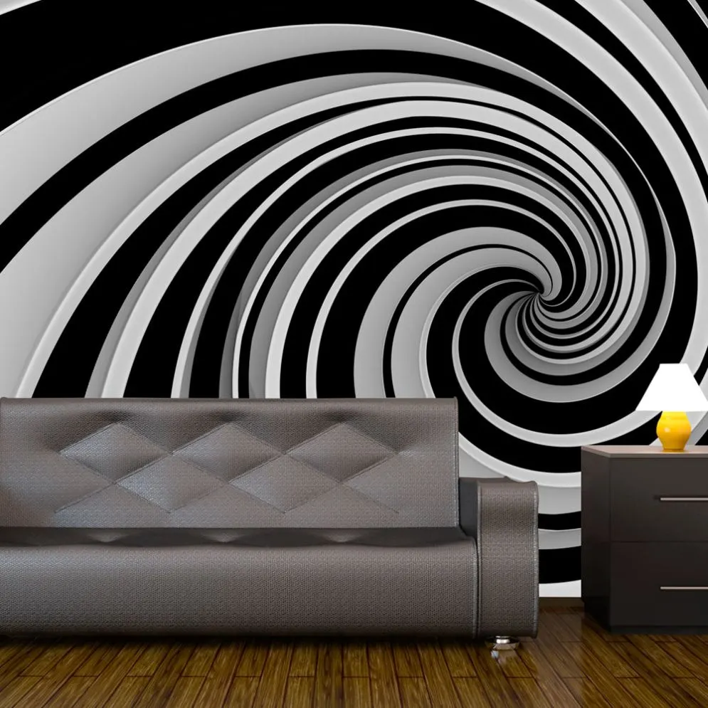 Fototapeta - Black and white swirl-1