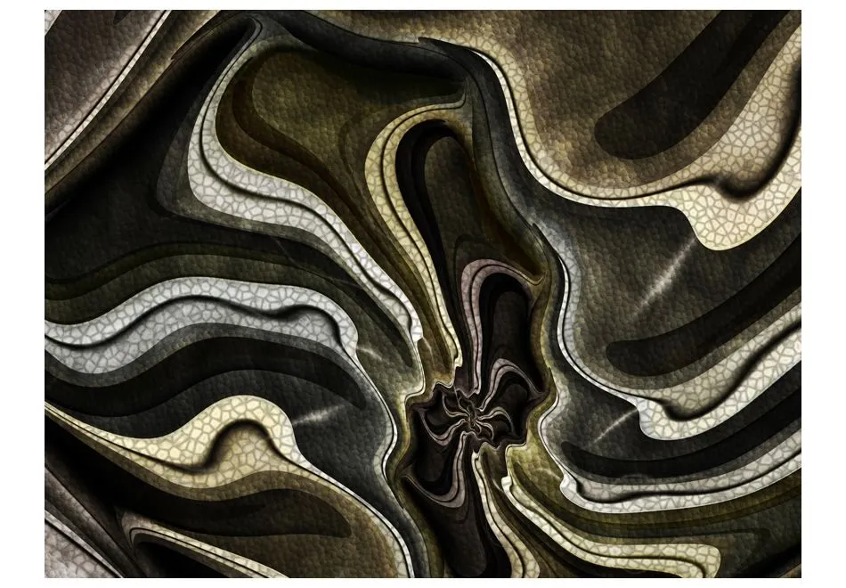Fototapeta - Green and brown textured fractal-2