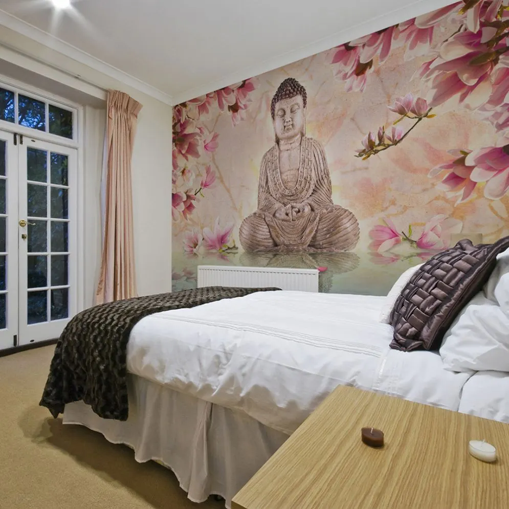 Fototapeta - Budda i magnolia-1