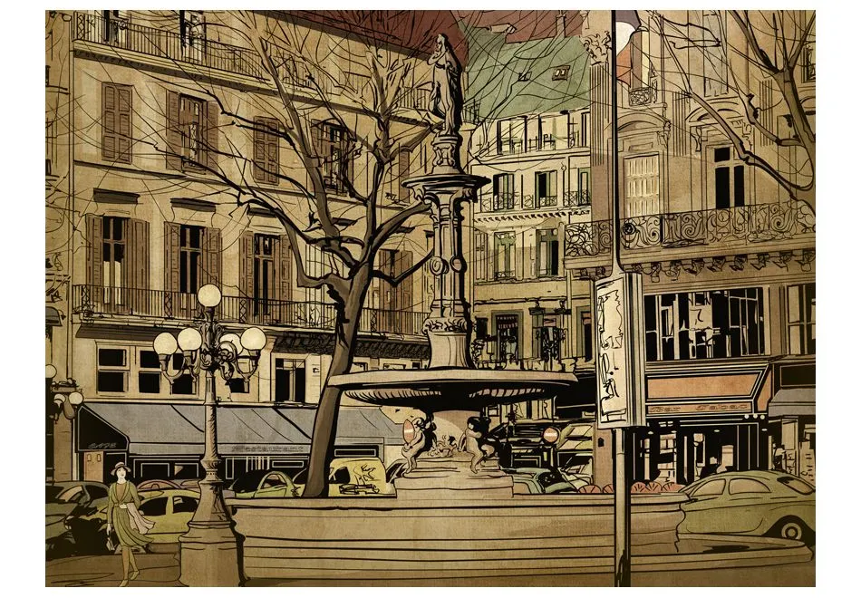 Fototapeta - Parisian fountain-2