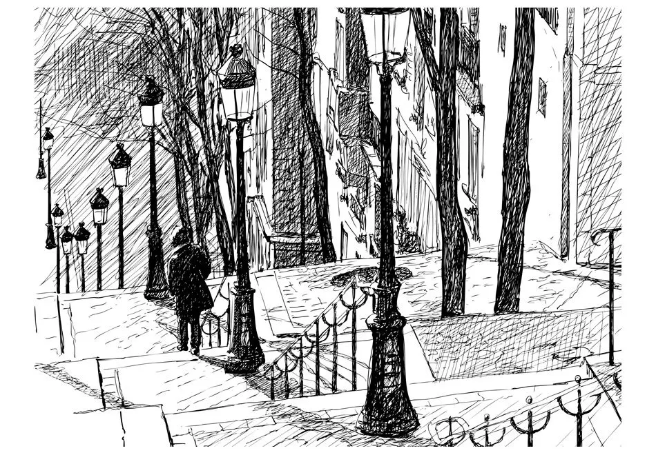 Fototapeta - schody - Montmartre-2