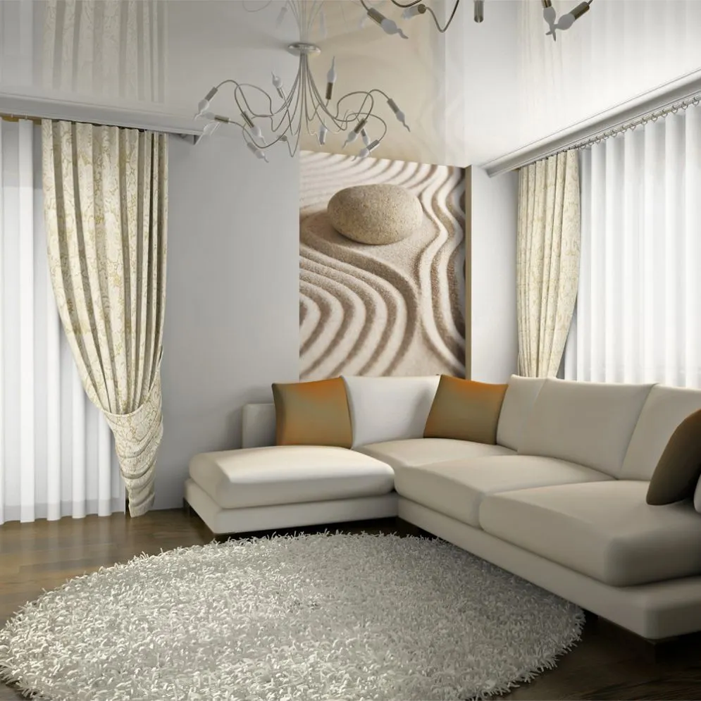 Fototapeta - Piasek i kamień zen-1