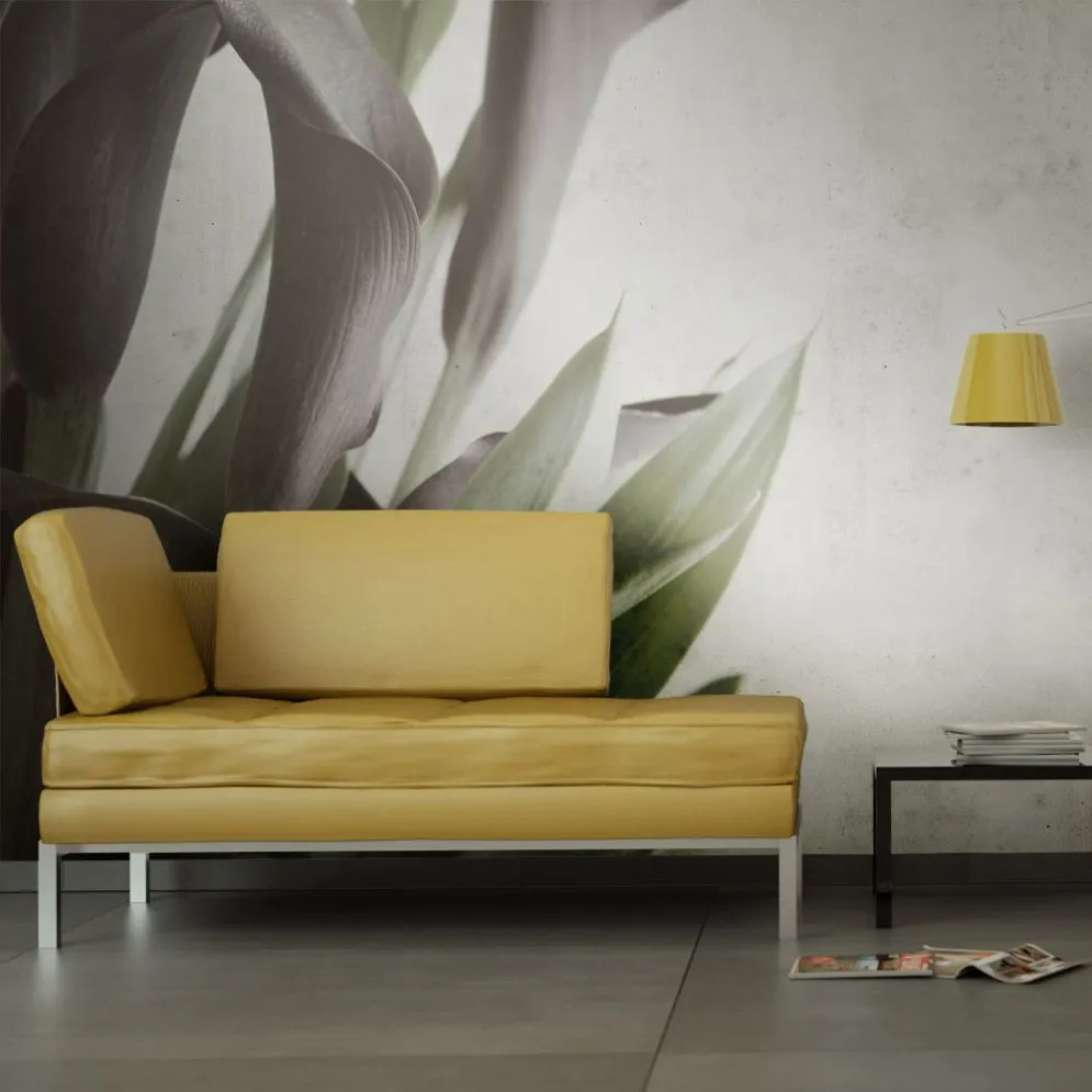 Fototapeta - Fioletowe kalie - efekt starego papieru-1