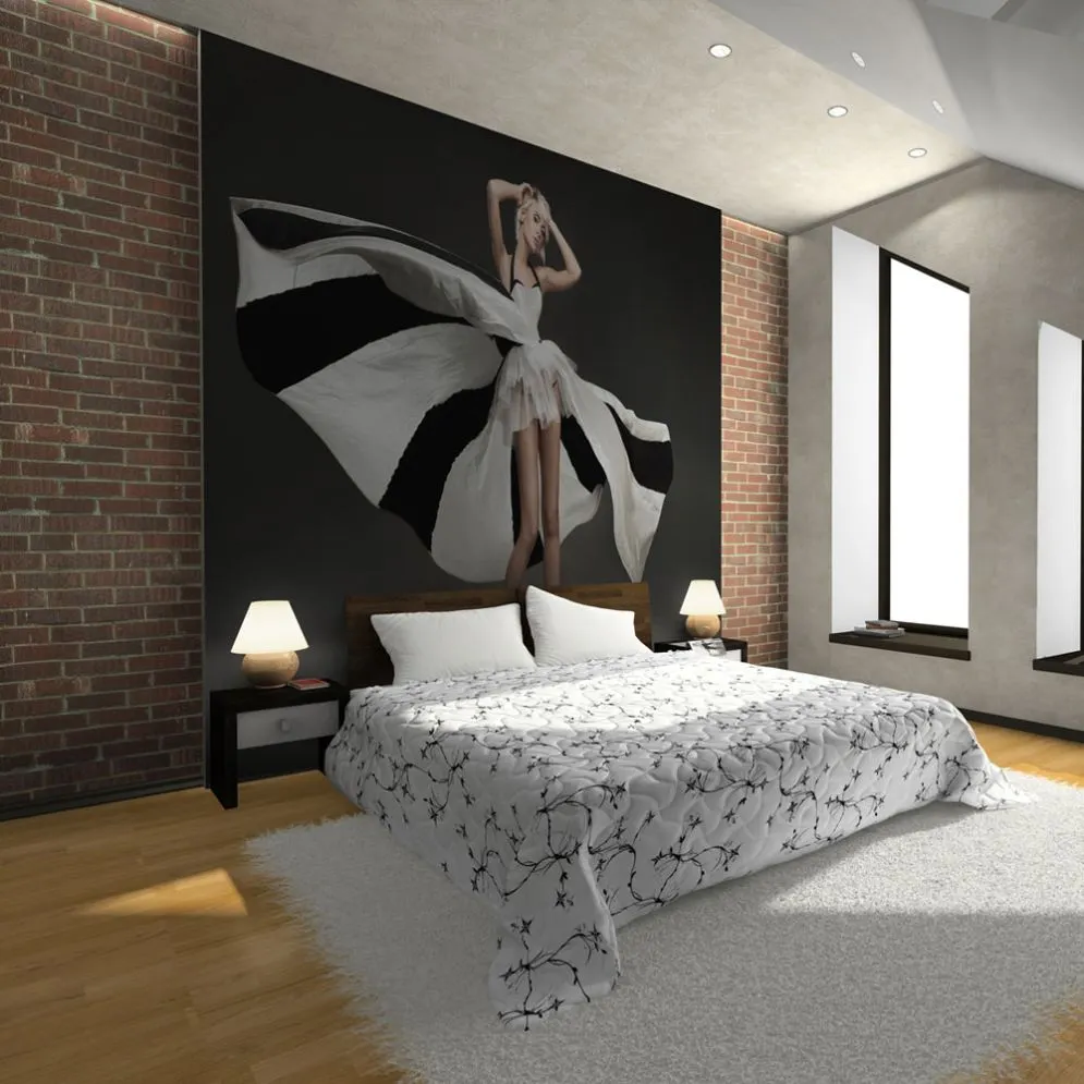 Fototapeta - Piękna blondynka w efektownej kreacji-1