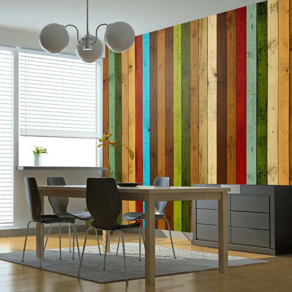 Fototapeta - Wooden rainbow-1