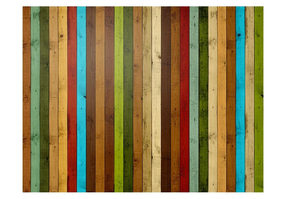 Fototapeta - Wooden rainbow-2