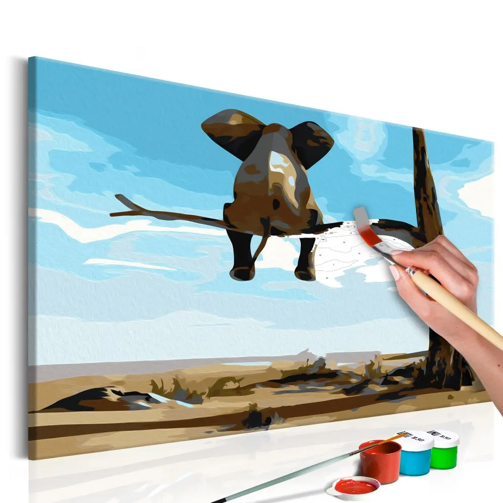 Obraz do samodzielnego malowania - Słoń na drzewie | MIRAT. w stylu  kolekcja