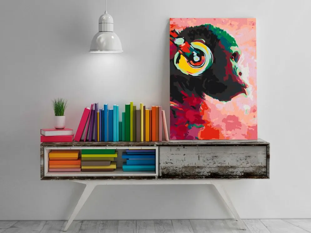 Obraz do samodzielnego malowania - Małpa w słuchawkach | MIRAT. w stylu  kolekcja