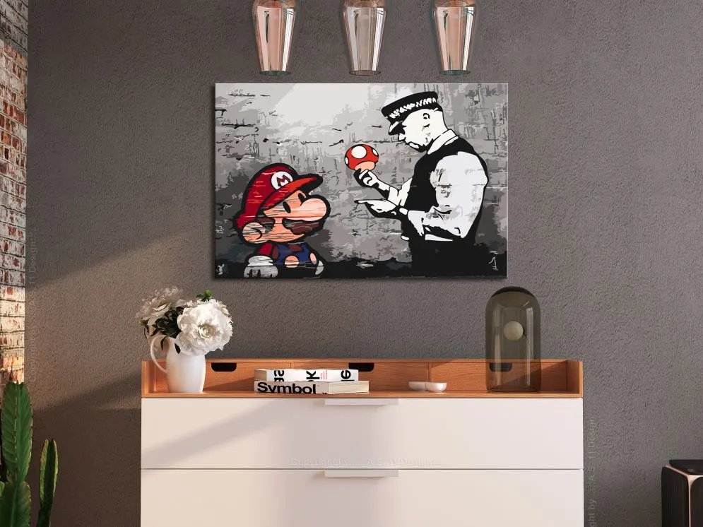 Obraz do samodzielnego malowania - Mario (Banksy)-2