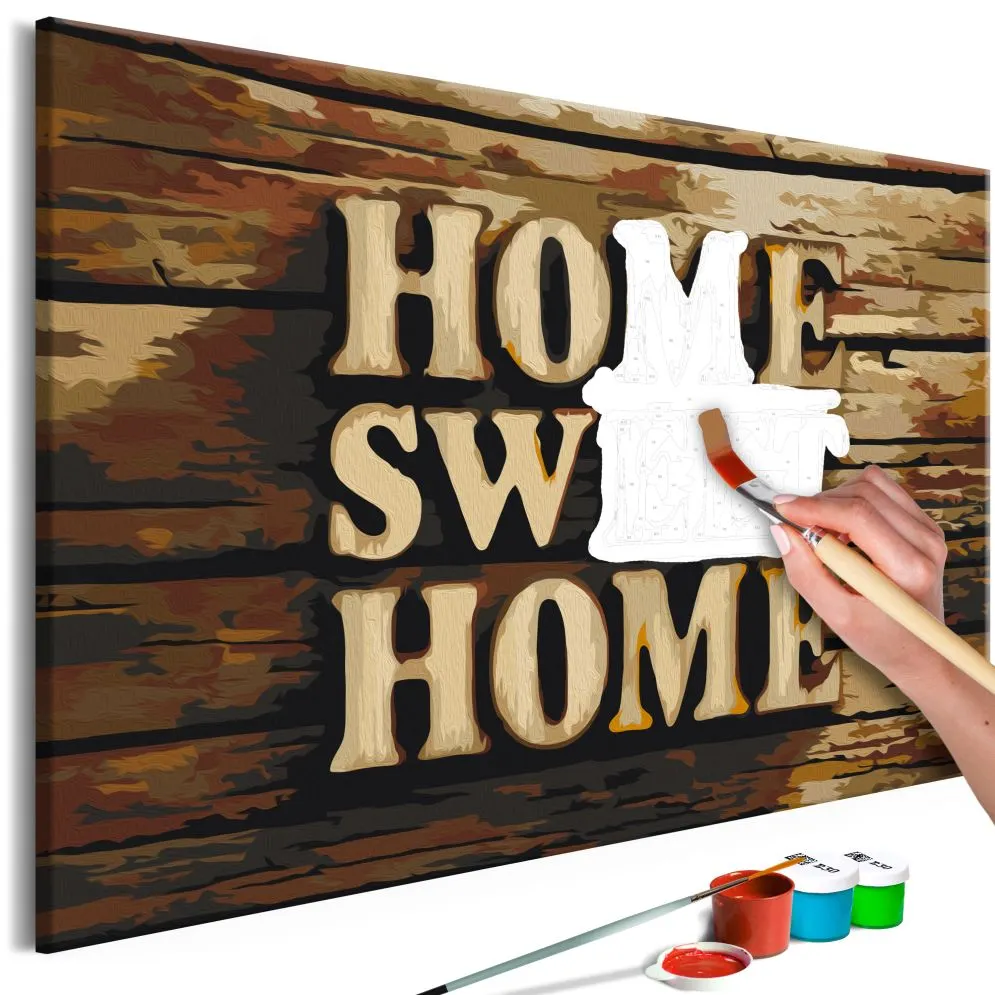 Obraz do samodzielnego malowania - Drewniane home | MIRAT.