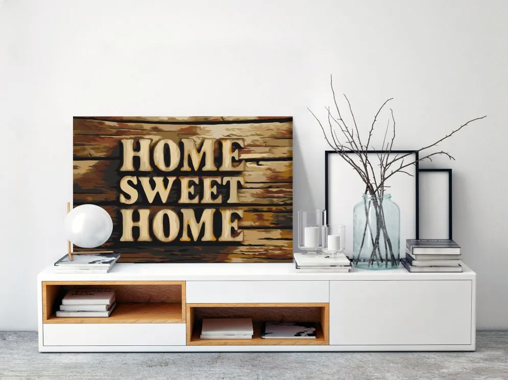 Obraz do samodzielnego malowania - Drewniane home | MIRAT.