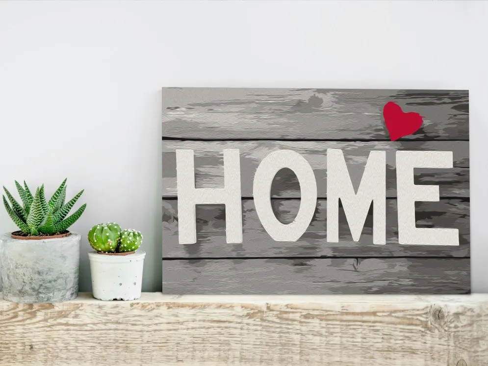 Obraz do samodzielnego malowania - Szary napis | MIRAT.