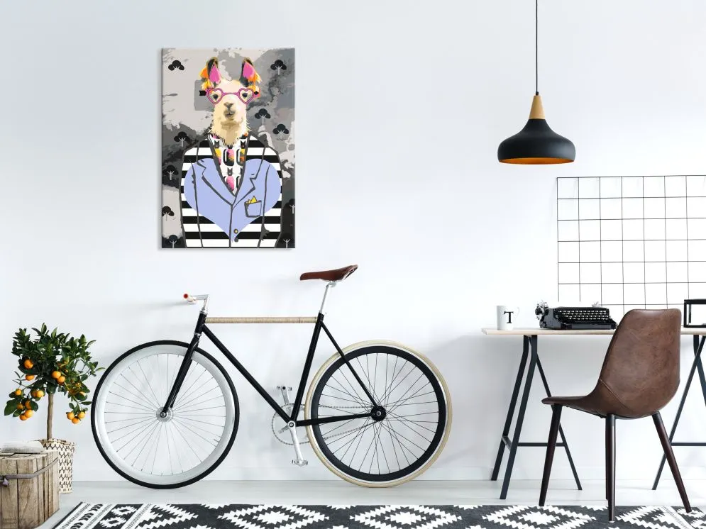 Obraz do samodzielnego malowania - Szalona alpaka | MIRAT.