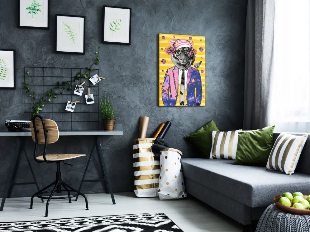 Obraz do samodzielnego malowania - Tygrys w czapce | MIRAT.