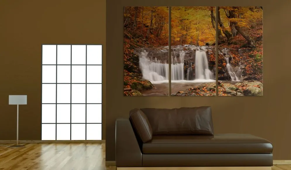 Obraz - Wodospad wśród jesiennych drzew-2
