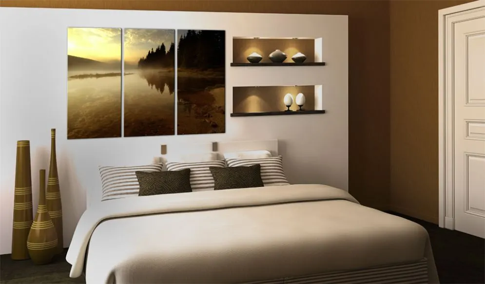 Obraz - Wieczorem nad brzegiem jeziora-2