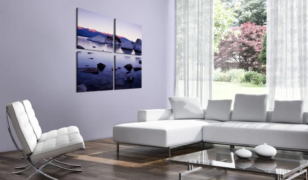 Obraz - Kamienisty brzeg alpejskiego jeziora-2