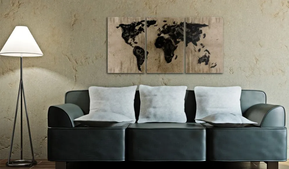 Obraz - Atramentowa mapa świata-2