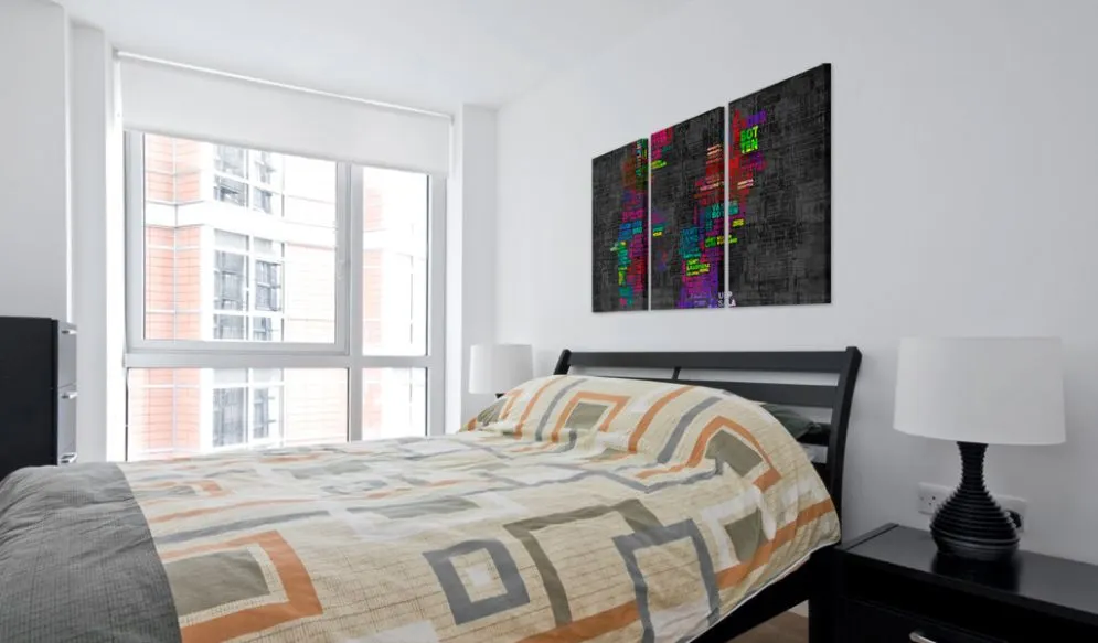 Obraz - Mapa Szwecji (nazwy miast w kolorach) - tryptyk-2