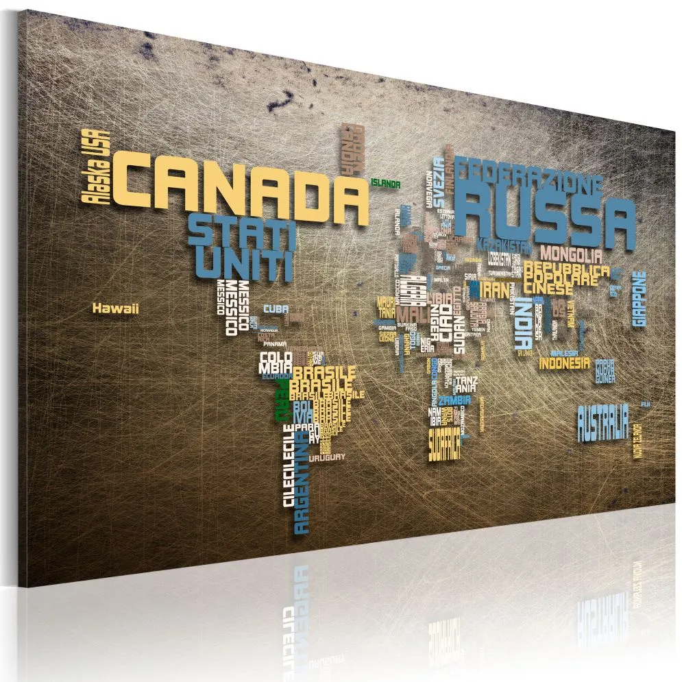Obraz - Mapa świata (Język włoski)-1